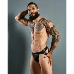 Jock Strap Cut4Men Black Leatherette C4M14 -Offres HOM Boutique Jockstrap c4m C4M14 noir a