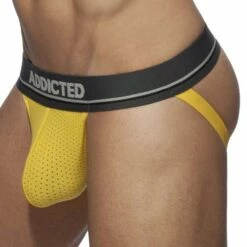 Jock Strap Cockring Addicted Mesh AD924 -Offres HOM Boutique jockstrap addicted AD924 jaune 4