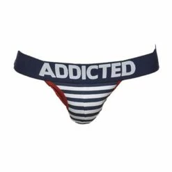 Jock Strap Addicted Sailor Stripes AD512 -Offres HOM Boutique jockstrap addicted ad512 bleu 9