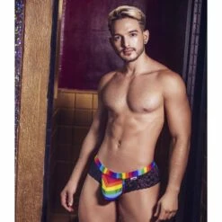 Jock Strap Candyman Pride Lace 99498 -Offres HOM Boutique jockstrap candy 99498 noir a