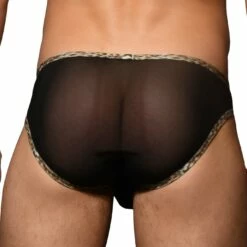 Slip Andrew Christian Sheer Leopard 92556 -Offres HOM Boutique slip ac 92556 noir 3